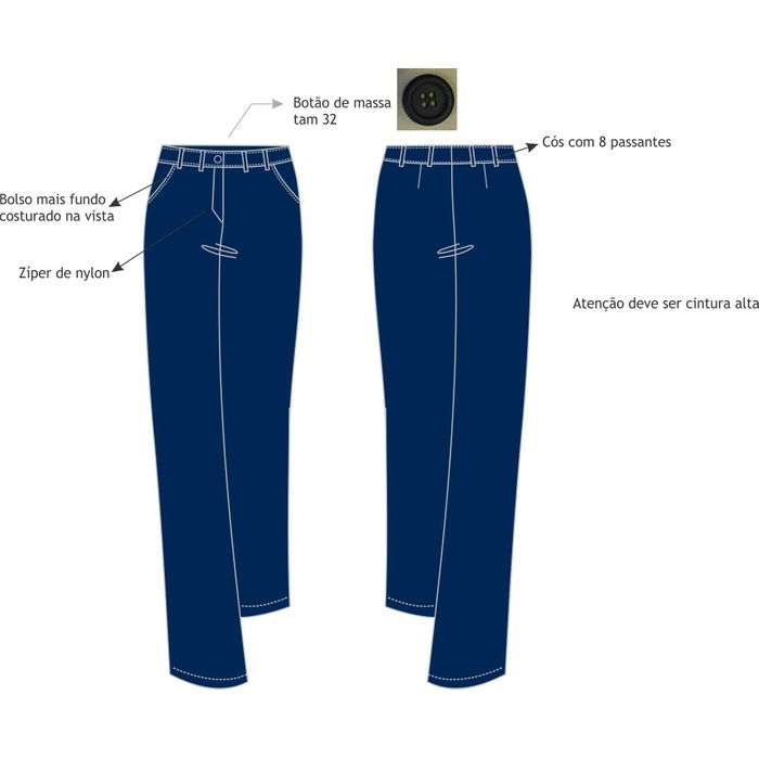 Calça Social Fem Vendedor/ Supervisor/ Gerente  Bimbo 