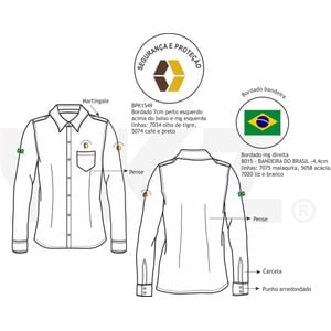 Camisa Social Fem Ml Segurança Patrimonial Bimbo 