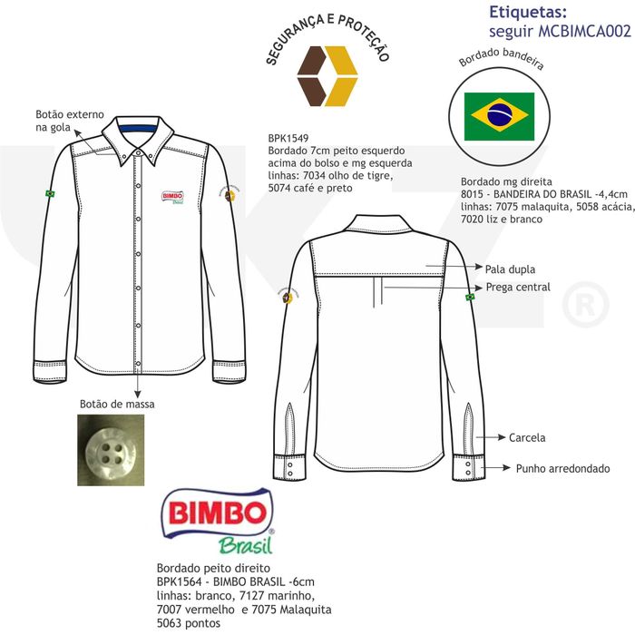 Camisa Social  Ml Masc - Supervisão Segurança Patrimonial Bimbo 