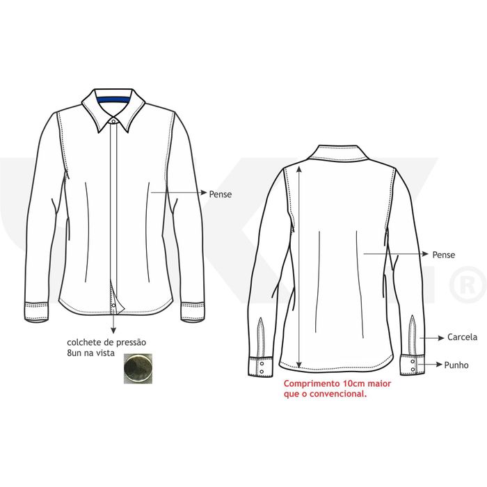 Camisa Social Fem Ml Expedição/ Adm / Produção 2020 Bimbo 