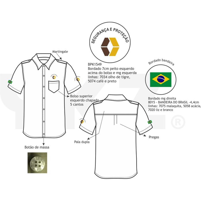 Camisa Social Masc Mc Segurança Patrimonial Bimbo 