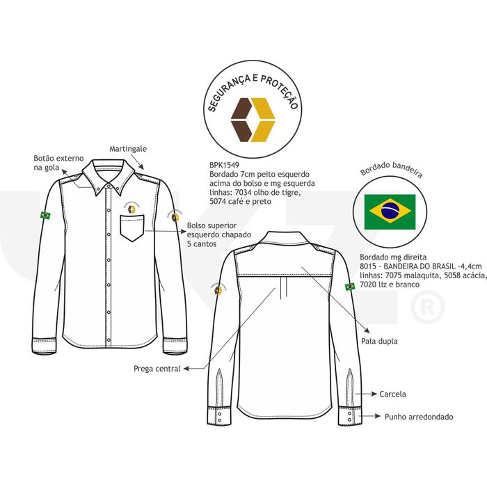 Camisa Social Masc Ml Segurança Patrimonial Bimbo 