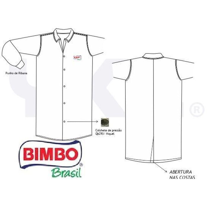 Jaleco Unissex Ml C/ Punho Somente Para áreas De Apoio Que Não Utilizam Uniformes Bimbo 