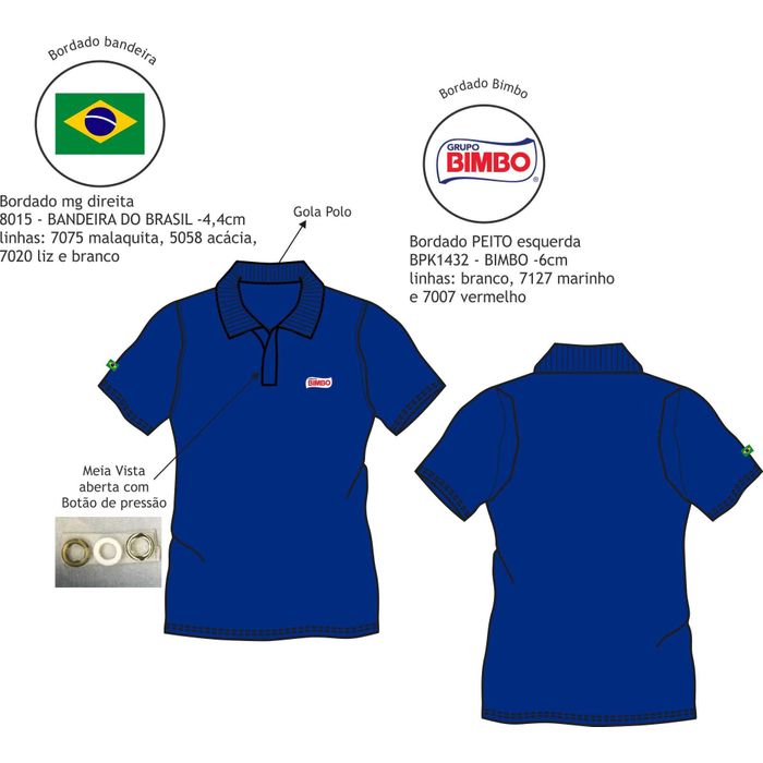 Camisa Polo Masc Logistica Comercial E Despacho Bimbo 