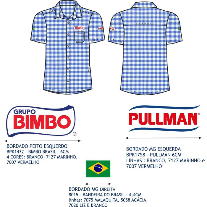 Camisa Social Masc Mc Xadrez Vendedor Pullman Bimbo