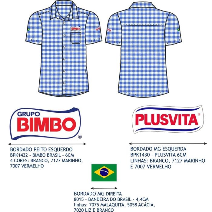 Camisa Social Masc Mc Xadrez Vendedor Plusvita Bimbo