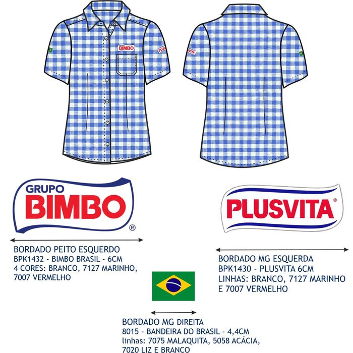 Camisa Social Fem Mc Xadrez Vendedor Plusvita Bimbo