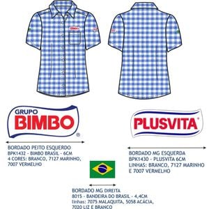 Camisa Social Fem Mc Xadrez Vendedor Plusvita Bimbo
