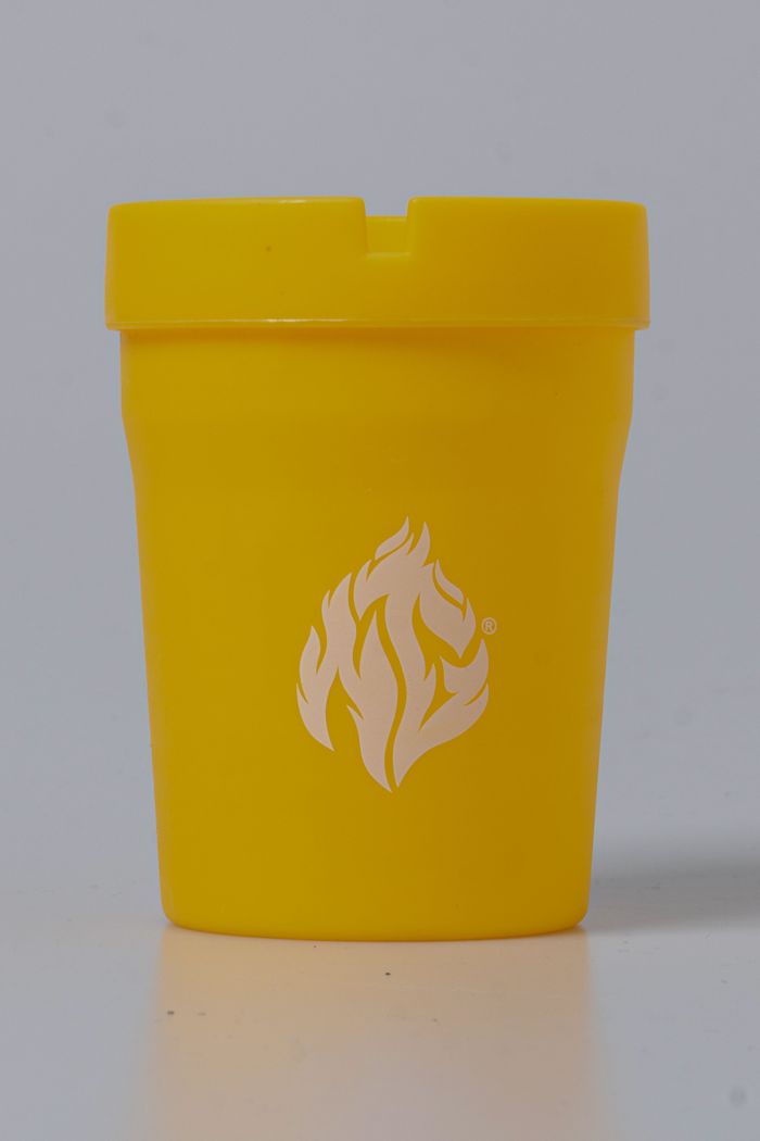 Cinzeiro Portátil De Plastico Pvc Amarelo