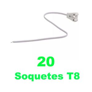 20 Soquetes -  Para Lampadas T8 - Bc - 250v Aluminio E Plastico
