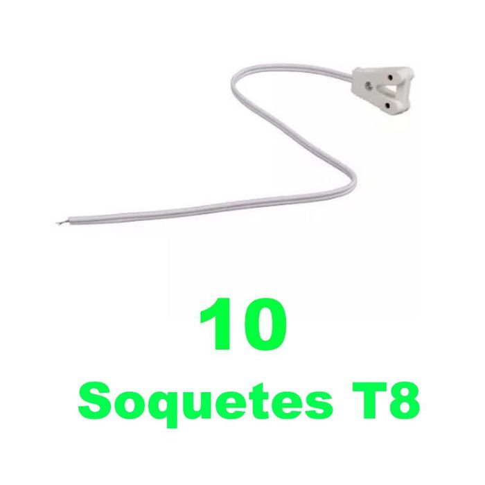 10 Soquetes -  Para Lampadas T8 - Bc - 250v Aluminio E Plastico