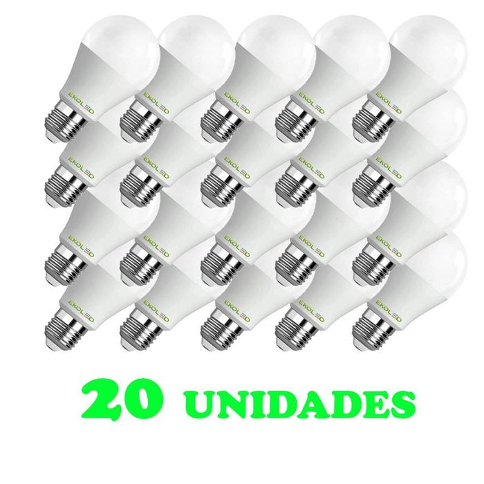 20 Lampada Bulbo E27 15w Ed   Bivolt Policarbonato Leitosa