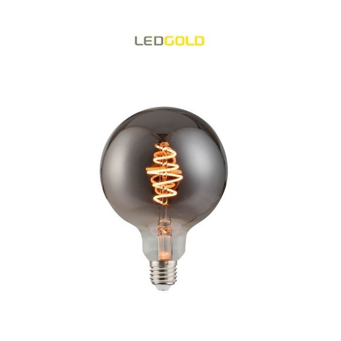 Lampada Led Filamento G95 - Retro Black 5w Av   Bivolt Vidro