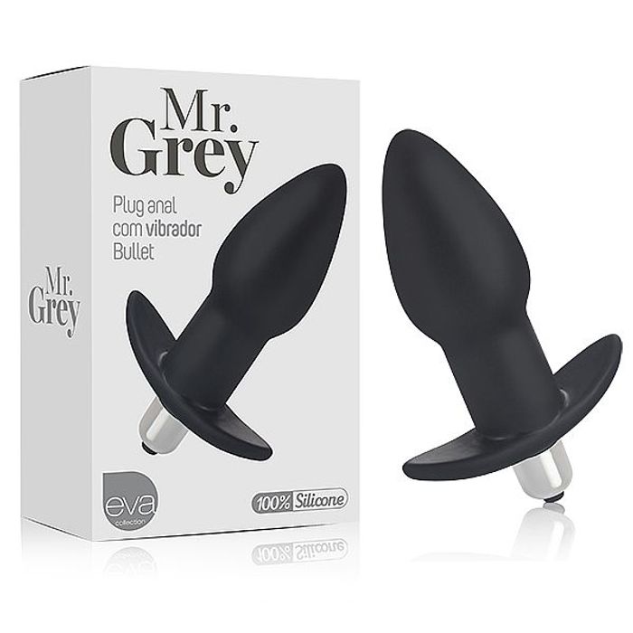 Plug Mr. Grey Silicone Com Vibro Adão e Eva