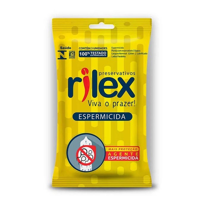Preservativo Lubrificado Com Espermicida 03 Unidades Rilex