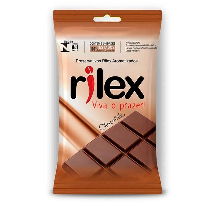 Preservativo Lubrificado Com Aroma De Chocolate 03 Unidades Rilex