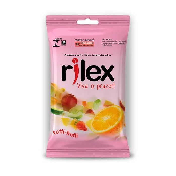 Preservativo Lubrificado Com Aroma De Tutti Frutti 03 Unidades Rilex