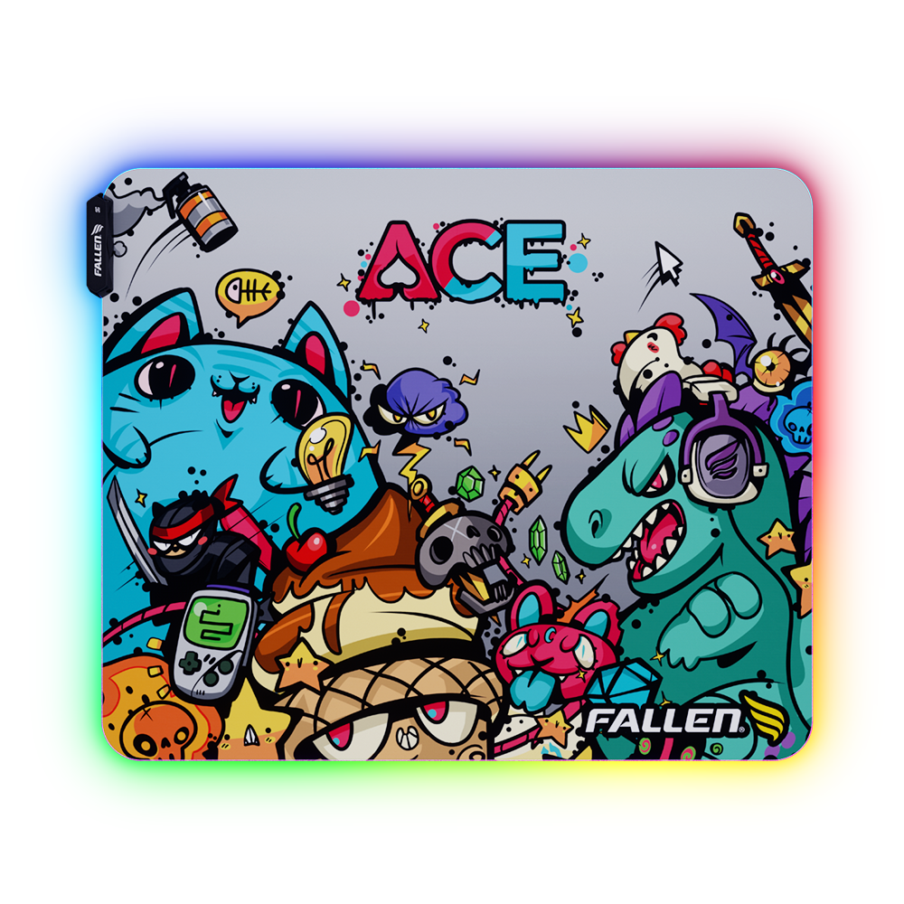 Mousepad Gamer Fallen Ace Rgb - Speed+ Médio