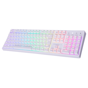 Teclado Gamer Mecânico Fallen Pantera Branco Switch Azul Com Fio