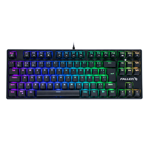 Teclado Gamer Mecânico Fallen Pantera Preto Tkl Switch Azul Com Fio