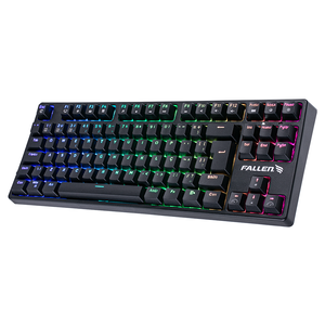 Teclado Gamer Mecânico Fallen Pantera Preto Tkl Switch Azul Com Fio