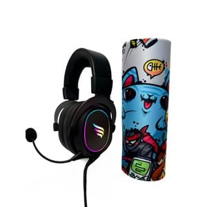 Combo Gamer Fallen 2 Em 1, Headset Morcego Eco Rgb + Mousepad Ace Estendido Eco Speed++