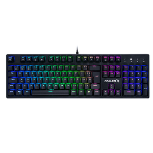 Teclado Gamer Mecânico Fallen Pantera Preto Switch Azul Com Fio