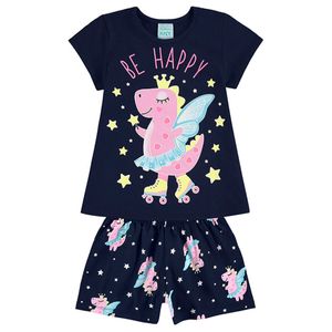 Pijama Infantil Feminino 01 Ao 08 Brilha No Escuro - Kyly 