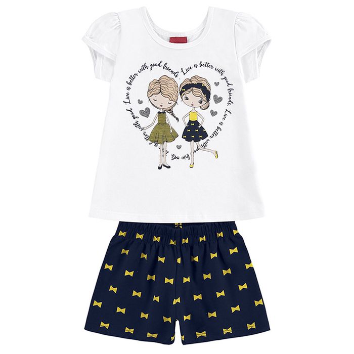 Conjunto Infantil Feminino Camiseta E Short - Kyly