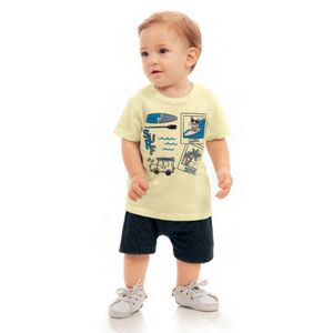Conjunto Bebê Masculino Camiseta E Bermuda - Dila 