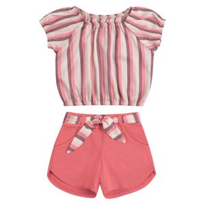 Conjunto Feminino Infantil Blusa Ciganinha E Shorts - Dila 