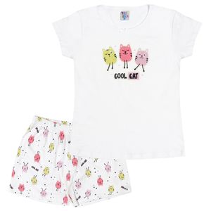 Pijama Infantil Feminino 01 Ao 03 Brilha No Escuro Cool Cat - Pulla Bulla 