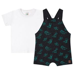 Conjunto Bebê Masculino Camiseta E Jardineira - Pulla Bulla 