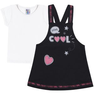 Conjunto Infantil Feminino Camiseta E Salopete - Pulla Bulla 