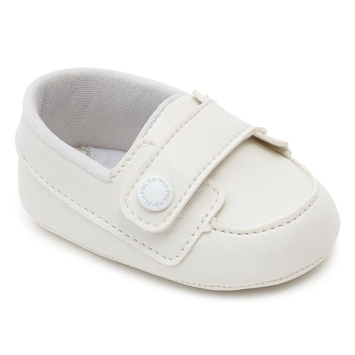 Sapato Mocassim Unissex Bebê Fase 01 Branco - Pimpolho