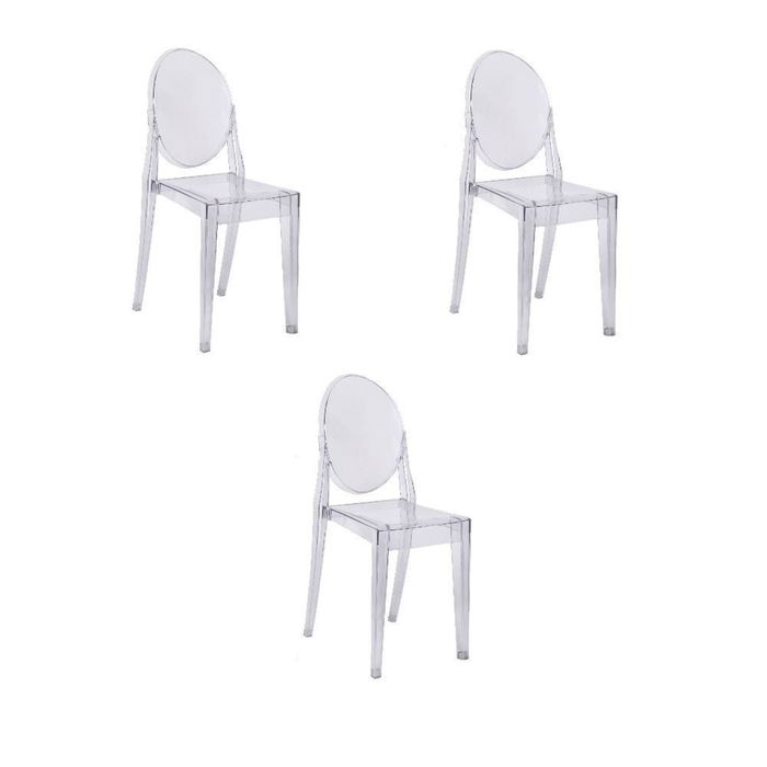 Kit 3 Cadeiras Ghost Sem Braço Incolor