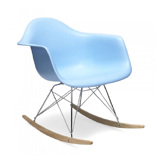 Cadeira Eames De Balanço Azul Claro