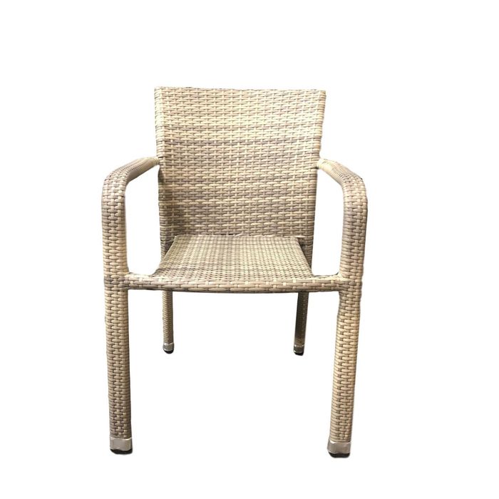 Cadeira área Externa C/ Braço Fibra Sintética E Estrutura De Alumínio Nude