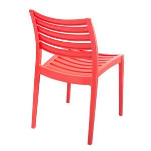 Kit 2 Cadeiras Macela Vermelho Sem Braço Empilhavel Para Cozinha Sala De Jantar 