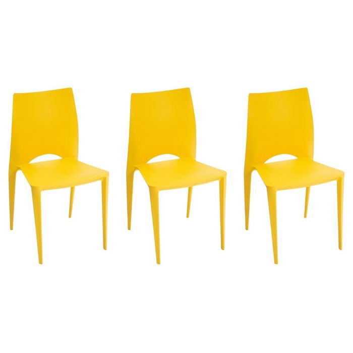 Kit 3 Cadeiras Daiane Amarelo
