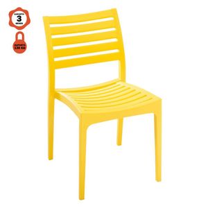 Cadeira Macela Amarelo Sem Braço Empilhavel Para Cozinha Sala De Jantar 
