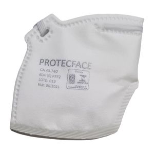 Kit 5 Mascaras Pff2 Branca - Inmetro Protecface Respirador Sem Válvula
