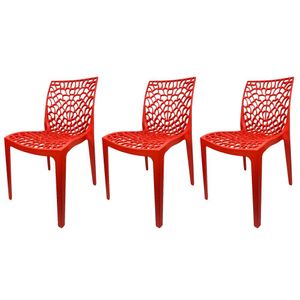 Kit 3 Cadeiras Gruvyer Vermelho