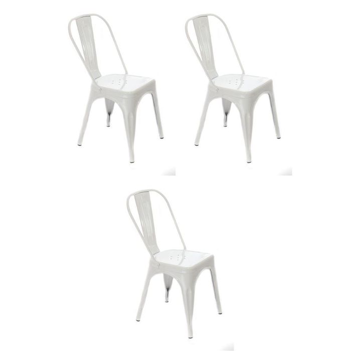 Kit 3 Cadeiras Tolix Branco