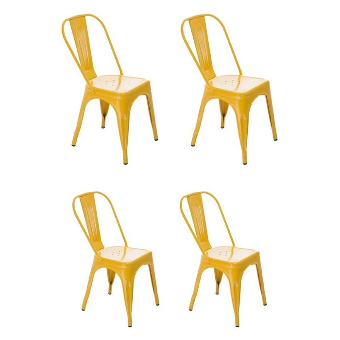 Kit 4 Cadeiras Tolix Amarelo