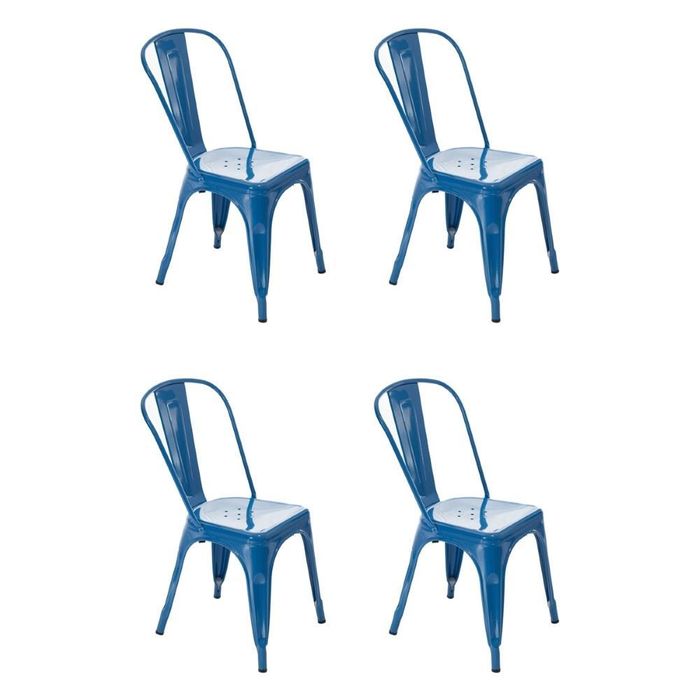 Kit 4 Cadeiras Tolix Azul