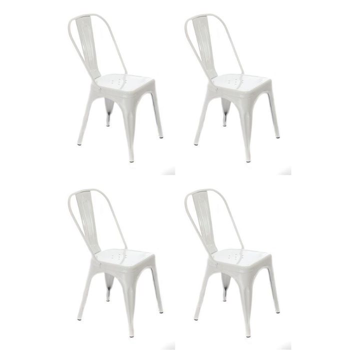 Kit 4 Cadeiras Tolix Branco