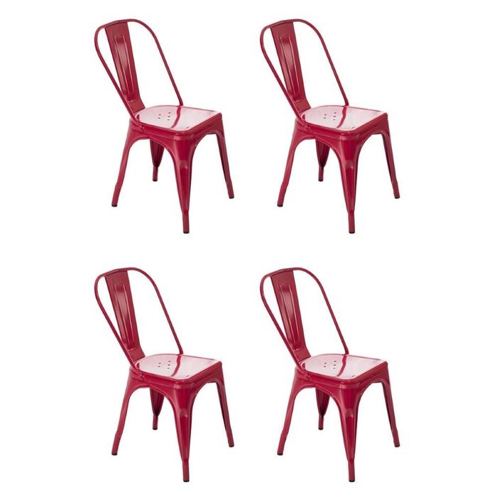 Kit 4 Cadeiras Tolix Vermelho
