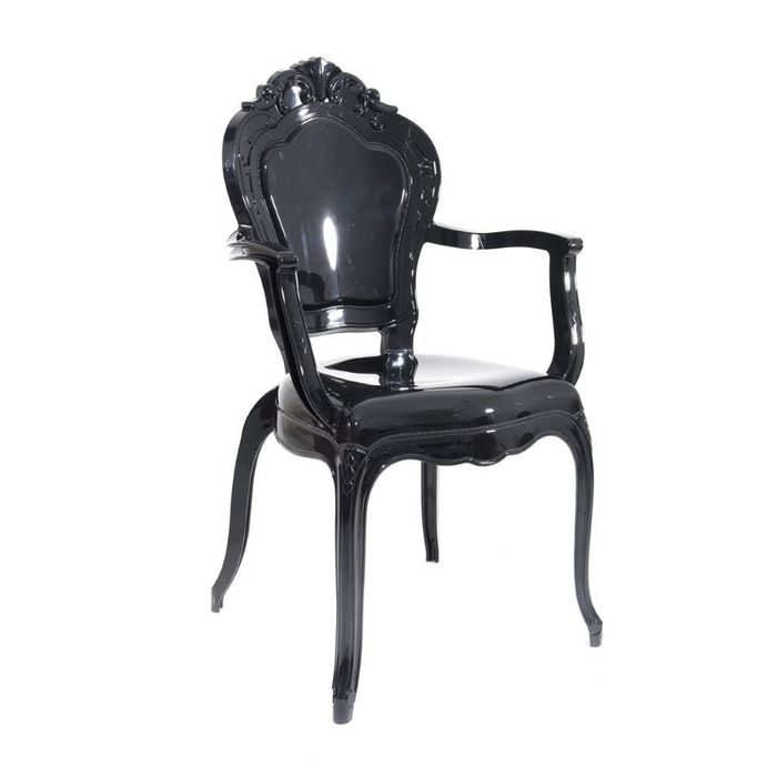 Cadeira Belle Epoque Com Braço Preto