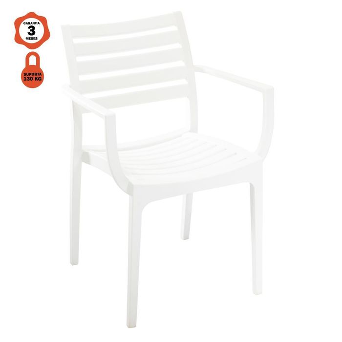 Cadeira Macela Branco Empilhavel Para Cozinha Sala De Jantar 